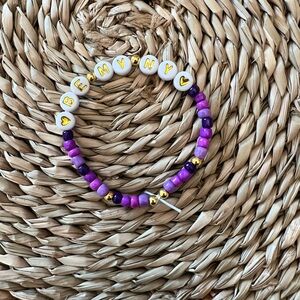 Taylor Swift Be My NY Purple and Gold Beaded Bracelet